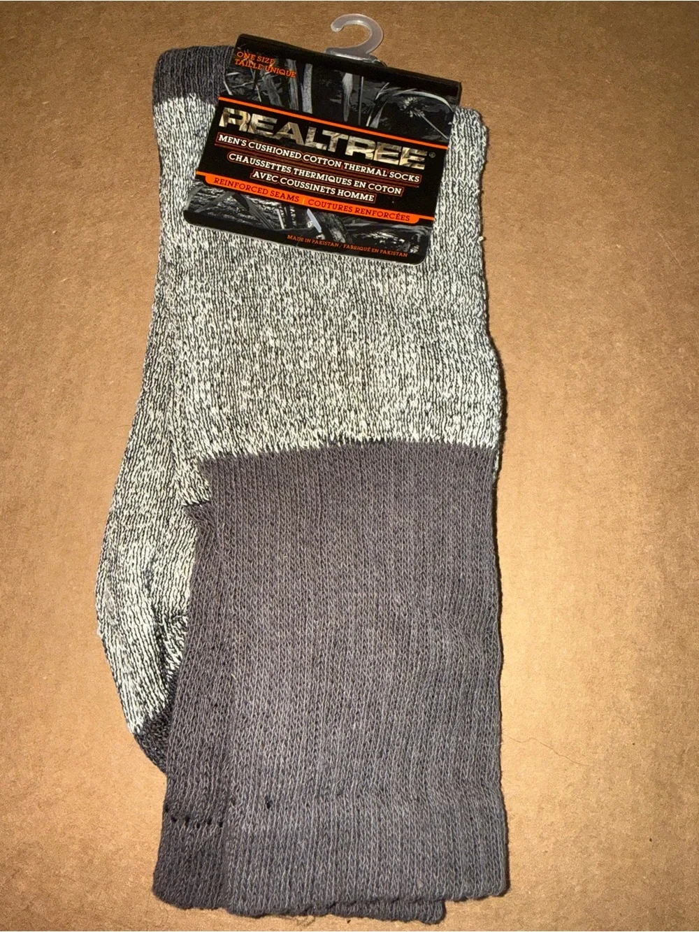 Realtree Men's Cushioned Thermal Crew Socks - Gray
